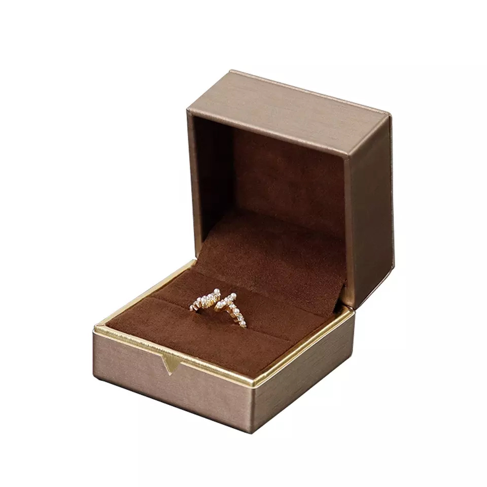 Gold PU Leather Jewelry Box