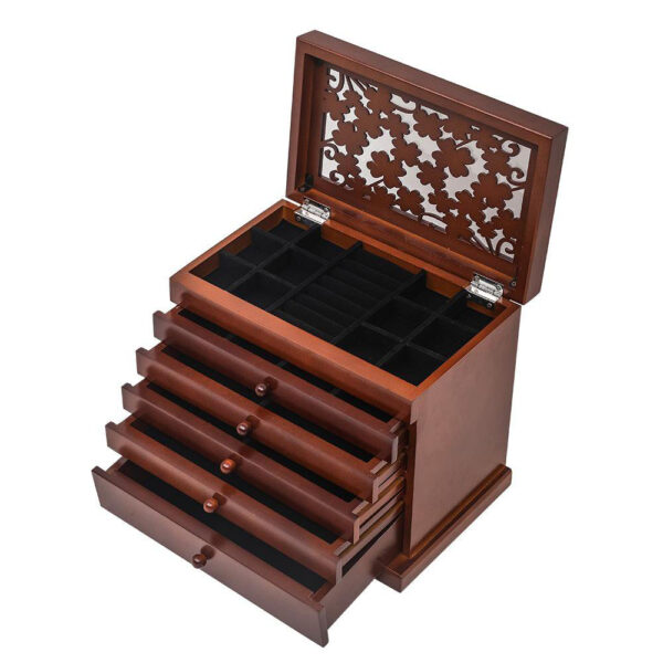 boîte de rangement de bijoux en bois